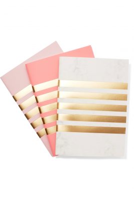 STUDIOSARAH Set of three striped notebooks