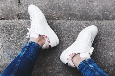 white sneakers